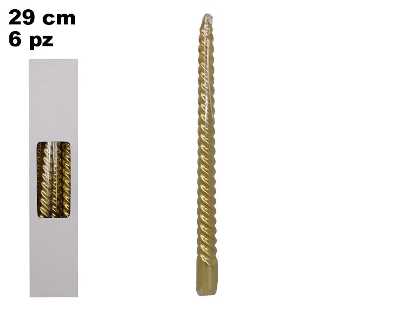 CANDELA TORCIGLIONE ORO 29CM - MAZZEO