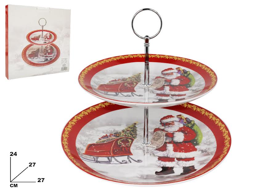 ALZATINA DECORATIVE NATALIZIA - MAZZEO