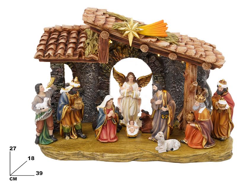 SET NATIVITÀ CON CAPANNA E PERSONAGGI - MAZZEO