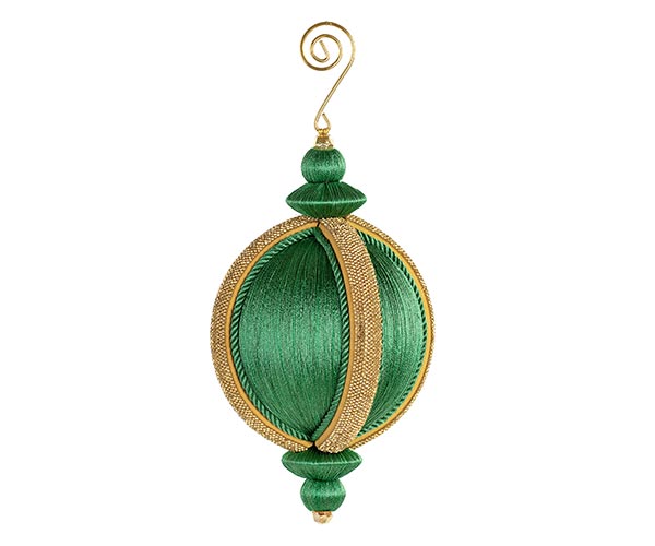 SFERA VERDE CON FASCE CRISTALLO ORO CARTAI BASSANESI