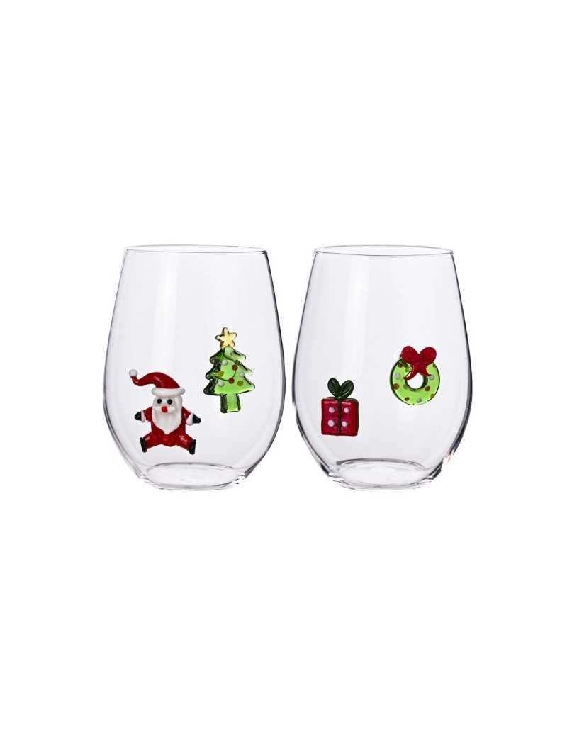 SET 2PZ BICCHIERE W IL NATALE VETRO BOROSILICATO- BRANDANI