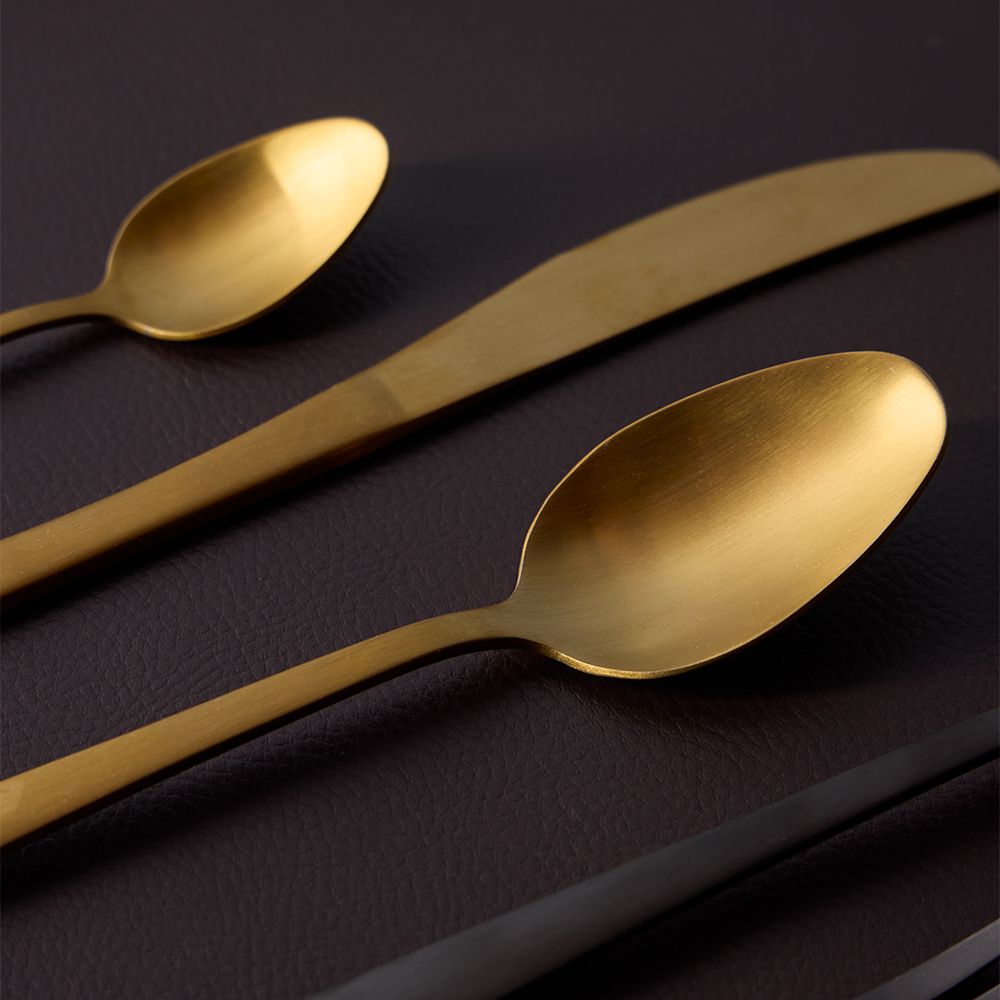 SERVIZIO 24 POSATE MATT GOLD ACCIAIO INOX 18/0 ORO LINEA SOLUTION - ANDREA FONTEBASSO