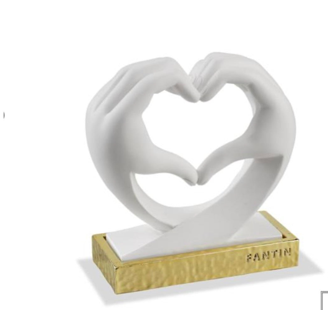 MANI A CUORE BIANCHE CON BASE ORO - FANTIN ARGENTI