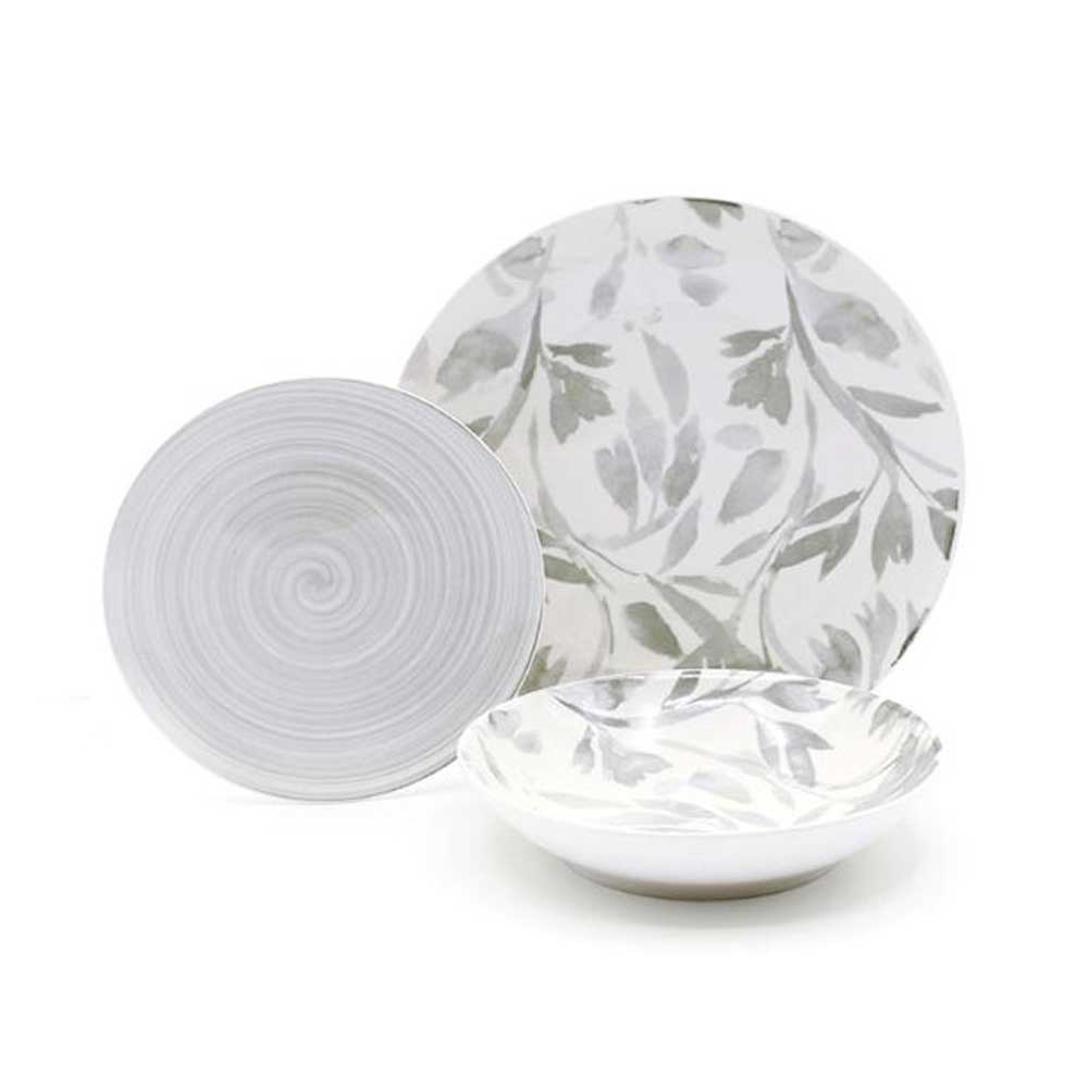 SERVIZIO 18PZ FLOWER GRIGIO - CASA MILANO