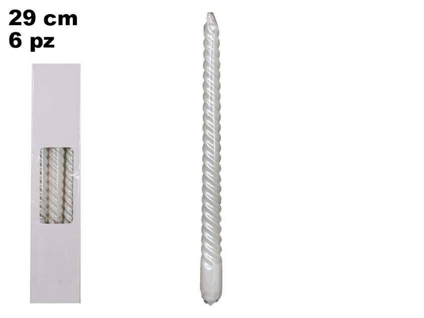CANDELA TORCIGLIONE BIANCA 29CM - MAZZEO