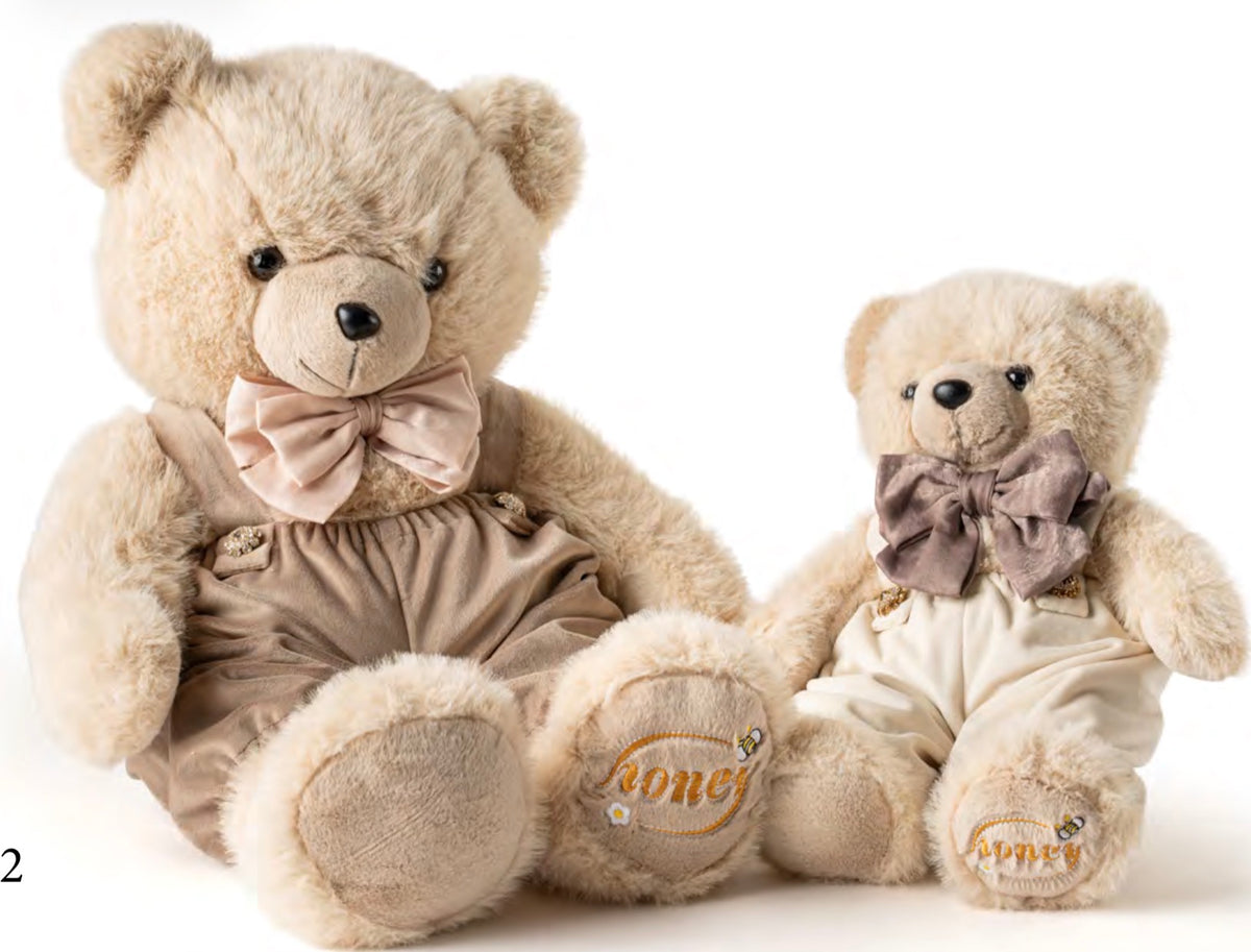 TEDDY IN PELUCHE CON SALOPETTE - FIORI DI LENA