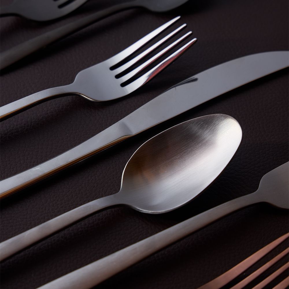 SERVIZIO 24 POSATE SHINY SILVER ACCIAIO INOX 18/0 LINEA SOLUTION - ANDREA FONTEBASSO
