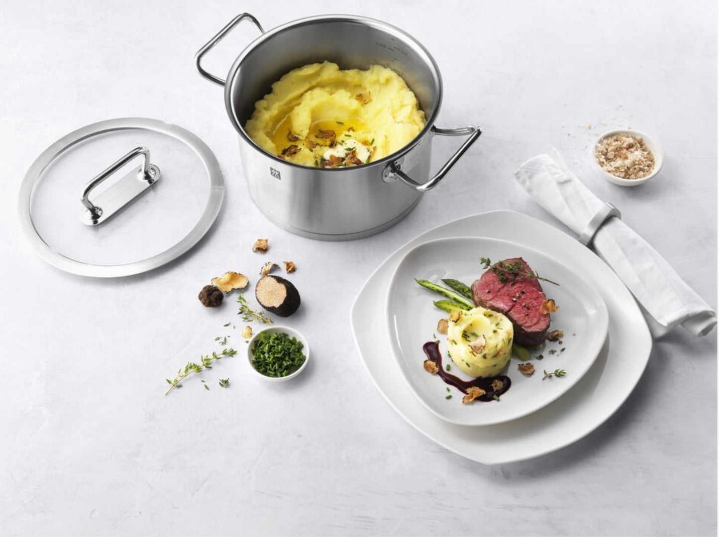 BATTERIA 5PZ IN VETRO E ACCIAIO SATINATO  ZWILLING PRO