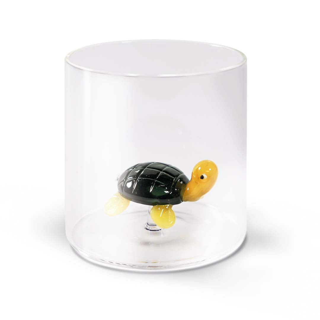 BICCHIERE IN VETRO BOROSILICATO CON SOGGETTI MISTI IN VETRO COLORATO ALL’INTERNO - WD LIFE STYLE