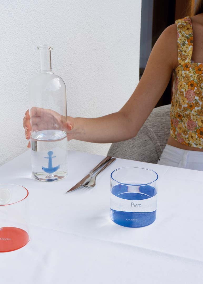 BOTTIGLIA IN VETRO BOROSILICATO CON TAPPO CON CHIUSURA ERMETICA CON SOGGETTO IN VETRO COLORATO ALL’INTERNO - WD LIFE STYLE