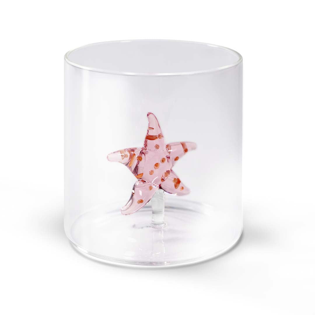 BICCHIERE IN VETRO BOROSILICATO CON SOGGETTI MISTI IN VETRO COLORATO ALL’INTERNO - WD LIFE STYLE