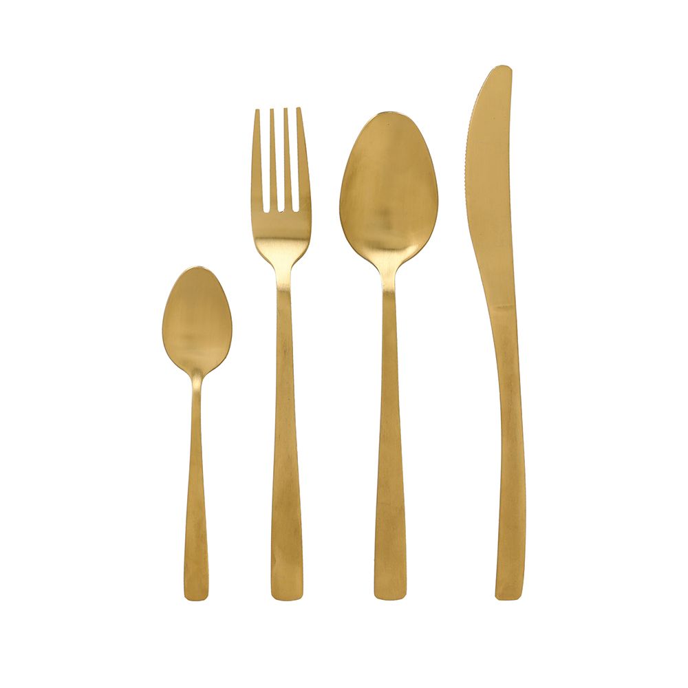 SERVIZIO 24 POSATE MATT GOLD ACCIAIO INOX 18/0 ORO LINEA SOLUTION - ANDREA FONTEBASSO