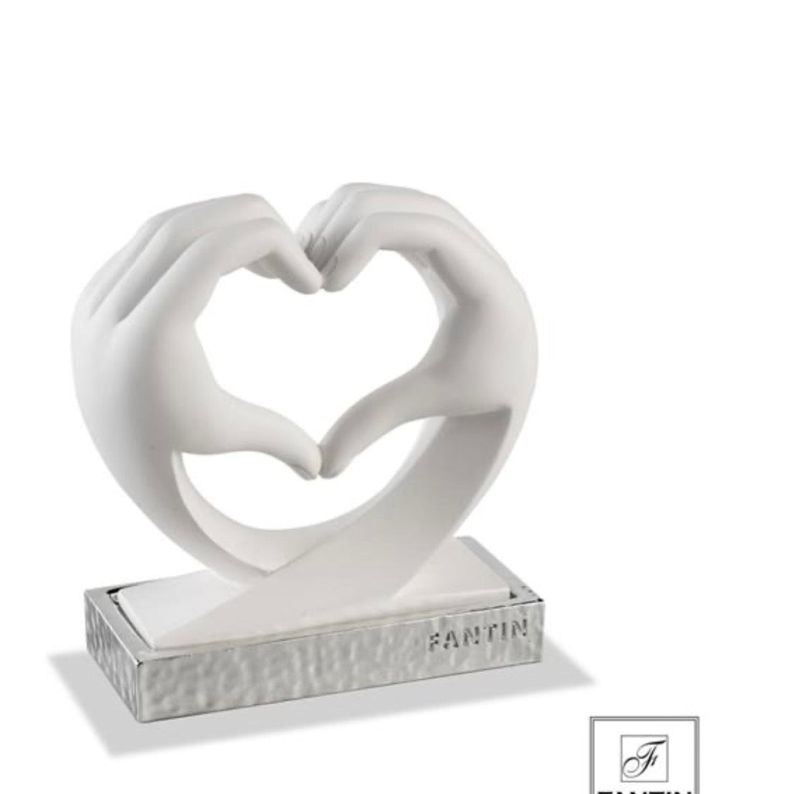 MANI A CUORE BIANCHE CON BASE ARGENTO - FANTIN ARGENTI