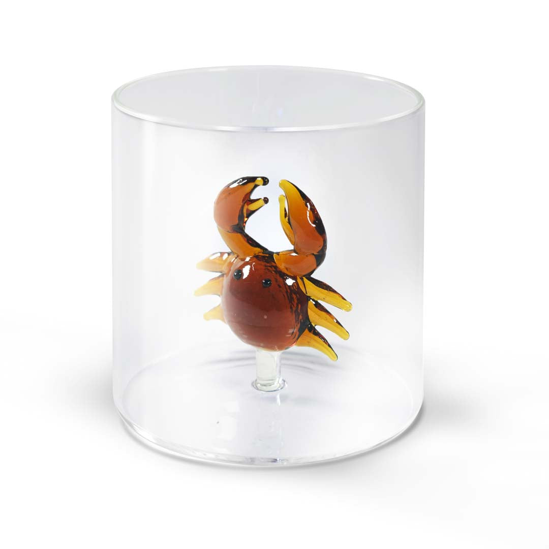 BICCHIERE IN VETRO BOROSILICATO CON SOGGETTI MISTI IN VETRO COLORATO ALL’INTERNO - WD LIFE STYLE