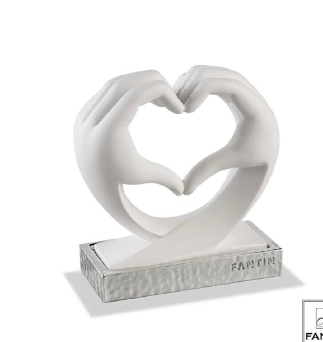 MANI A CUORE BIANCHE CON BASE ARGENTO - FANTIN ARGENTI
