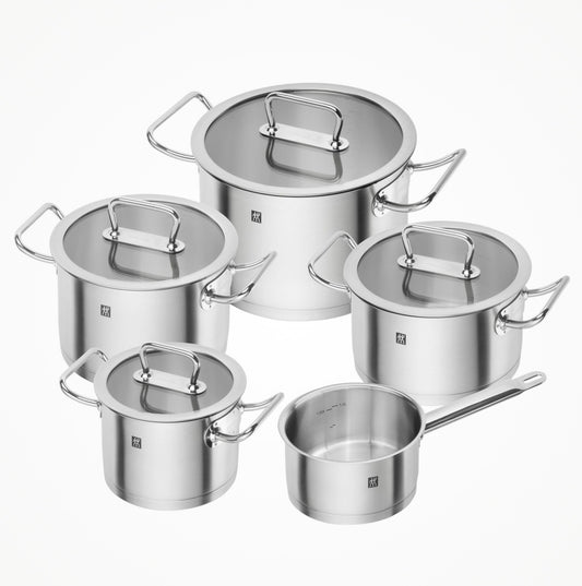 BATTERIA 5PZ IN VETRO E ACCIAIO SATINATO  ZWILLING PRO