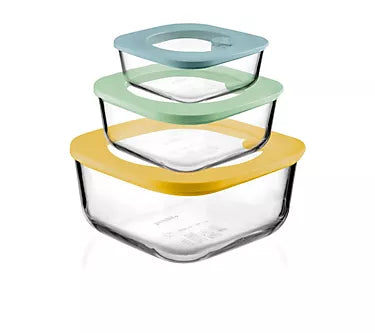 SET 3 CONTENITORI IN VETRO CON COPERCHIO -GUZZINI