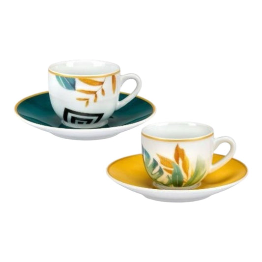 SET 6 TAZZINE DA CAFFÈ CON PIATTINO PALM - FADE