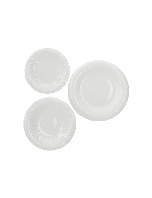 SERVIZIO PIATTI 18PZ OPTICAL NEW BONE CHINA - BRANDANI