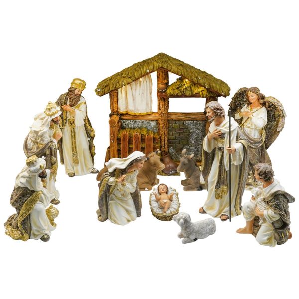SET NATIVITA' CON CAPANNA 12PZ - MAZZEO CHRISTMAS