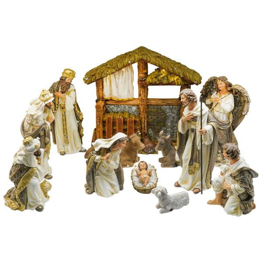 SET NATIVITA' CON CAPANNA 12PZ - MAZZEO CHRISTMAS