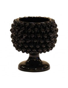 Vaso Cachepot Pigna Nero Lucido VERUS